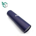 Custom blue paper logo hot foil stamping round paper tube box